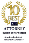 10 Best | 2018 | Attorney Client Satisfaction | American Institute of Family Law Attorneys